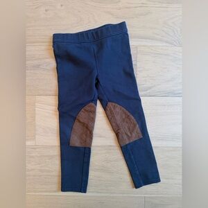 Navy and Brown Suede-like Kids Riding Pants Equestrian Leggings Size 4